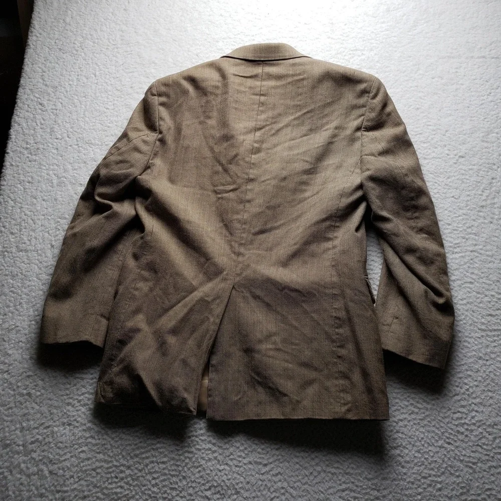 Lauren Ralph Lauren Mens 38R Silk Wool Sport Coat Brown Blazer 2 Button Jacket
